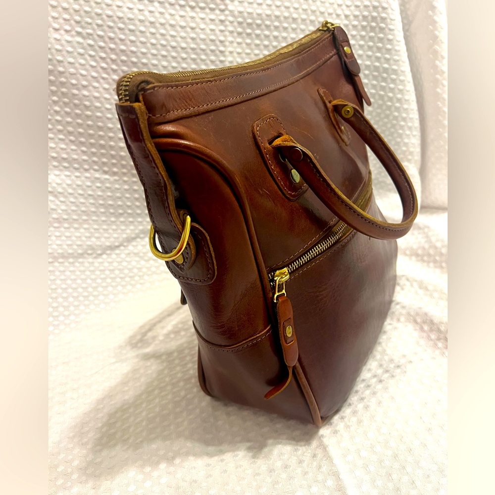 JW Hulme Excursion Handbag Purse Crossbody Bag Made in USA Leather - Picture 8 of 11